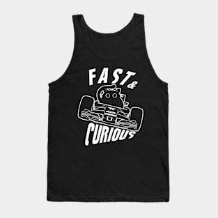 Funny Fast & Curious Car Driving Cat Tank Top